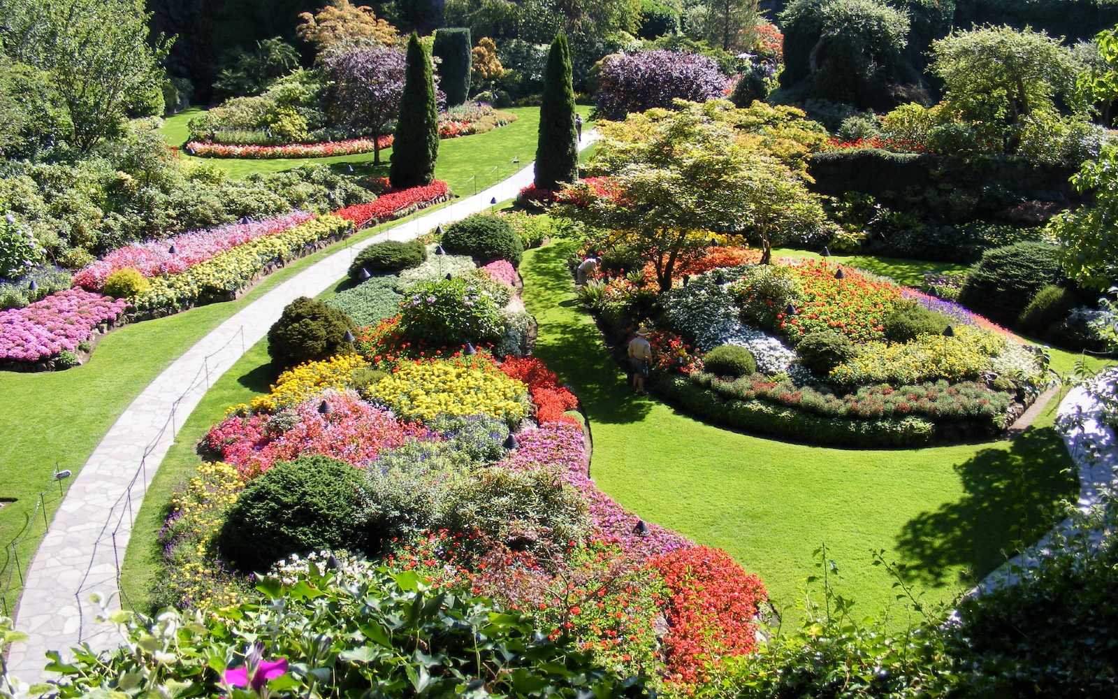 the famed Sunken Garden at butchart Gardens, Victoria.