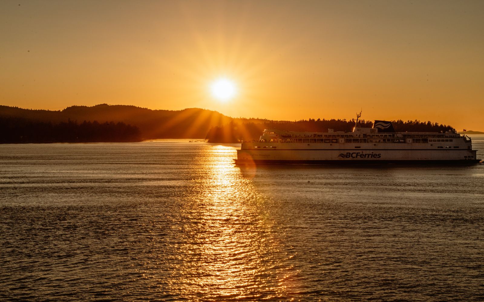 A BC Ferry travels from Vancouver to Victoria