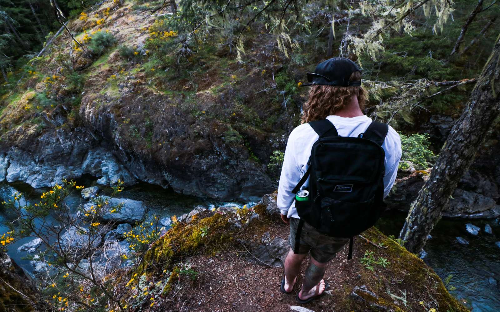 a tourist takes part in a victoria hiking tour.