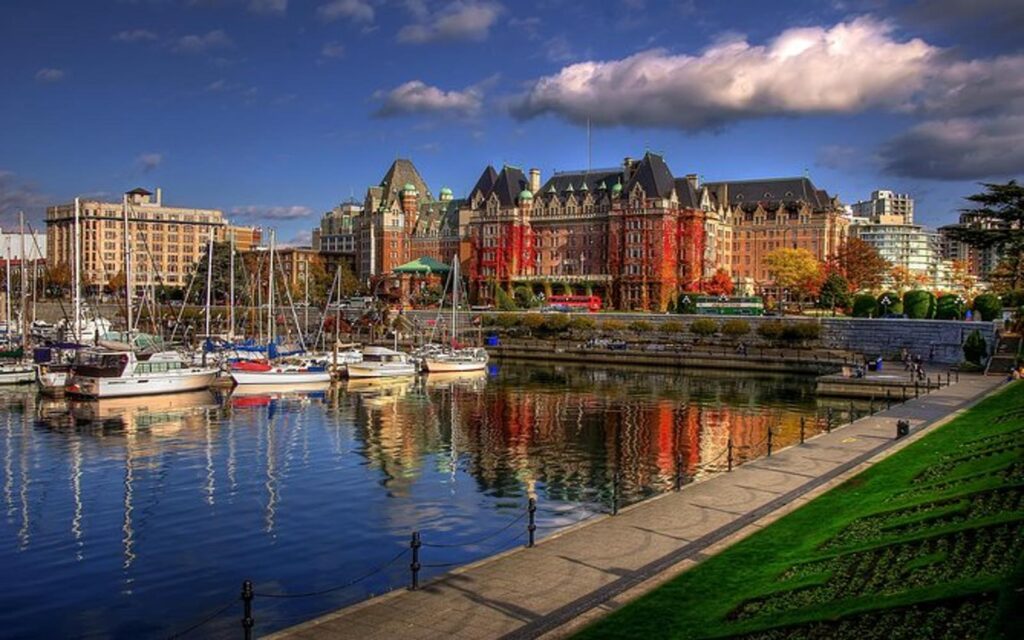 a view of the empress hotel during one of our victoria food tours