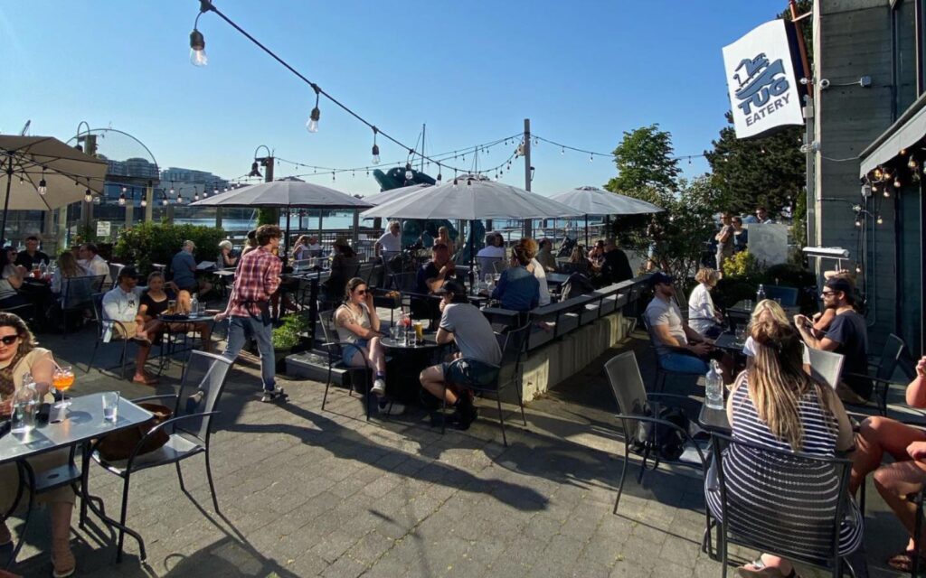 Tug Eatery, our choice for the best waterfront patio in Victoria.