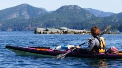 A man enjoys a Telegraph Cove kayaking tour.