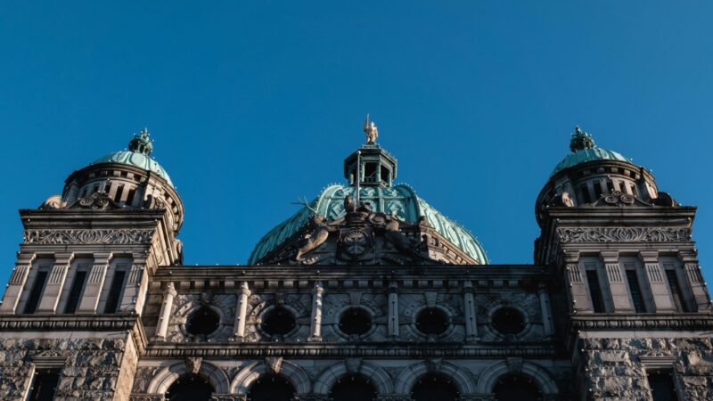 A shot of the BC Parliament Buildings in Victoria in July.