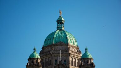 A photo of the Parliament Buildings on the May long weekend Victoria, BC.