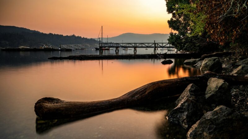 A beautiful sunset during a day trip to Brentwood Bay from Victoria.